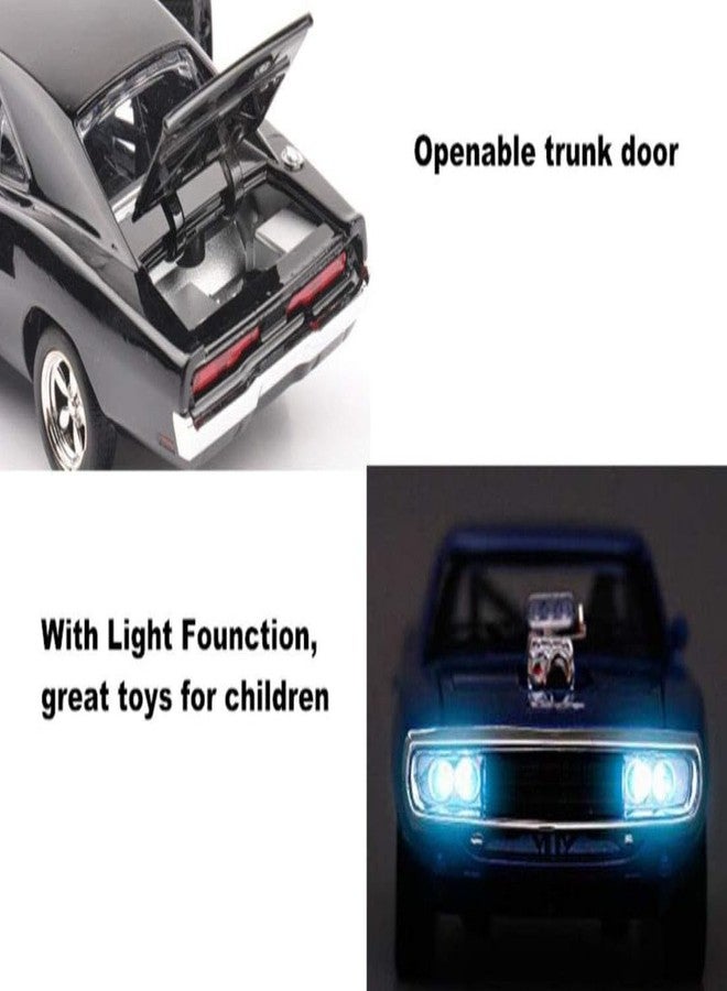 AHBHT Kids Model 1:32 FF8 Die Cast Metal Car Pull Back Action Opening Doors with Realistic Engine Sound Lights Toy Car Gift for Boys - Black - Image 5